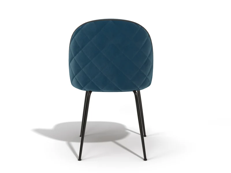 Lot de 2 chaises ELLA Velours avec piping pieds noirs