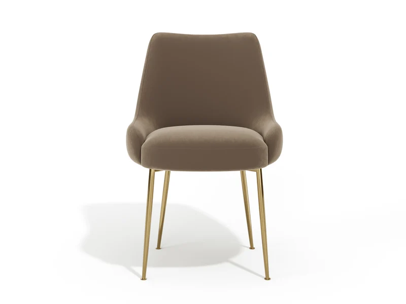Lot de 2 chaises RAKEL Velours pieds dorés