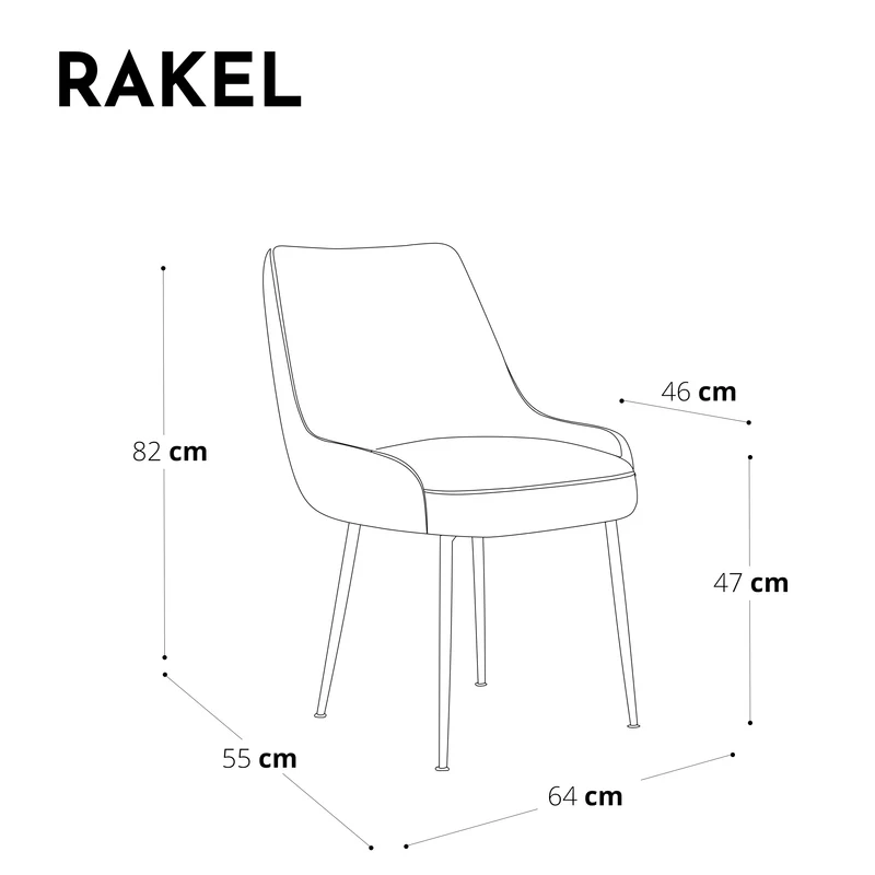 Lot de 2 chaises RAKEL Velours pieds dorés