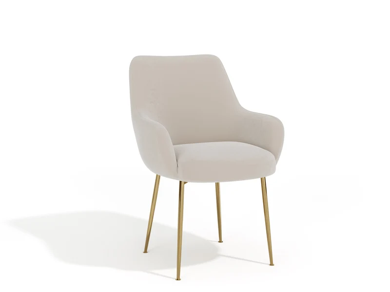 Lot de 2 petits fauteuils RAKEL Velours pieds dorés