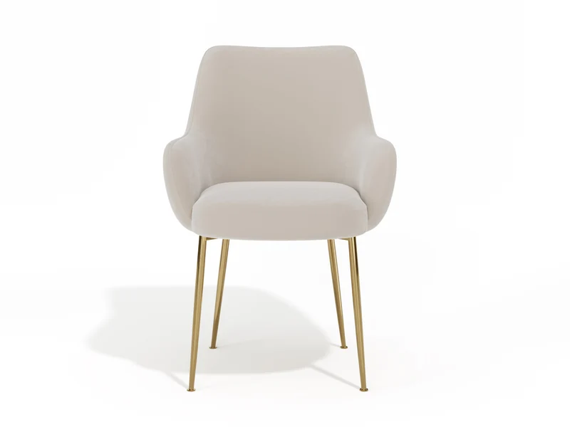 Lot de 2 petits fauteuils RAKEL Velours pieds dorés