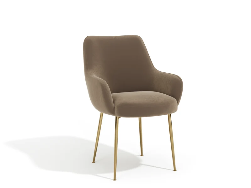 Lot de 2 petits fauteuils RAKEL Velours pieds dorés
