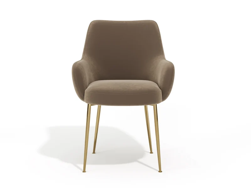Lot de 2 petits fauteuils RAKEL Velours pieds dorés