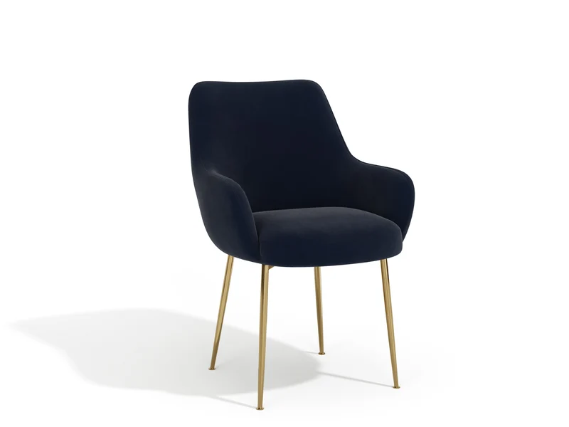 Lot de 2 petits fauteuils RAKEL Velours pieds dorés