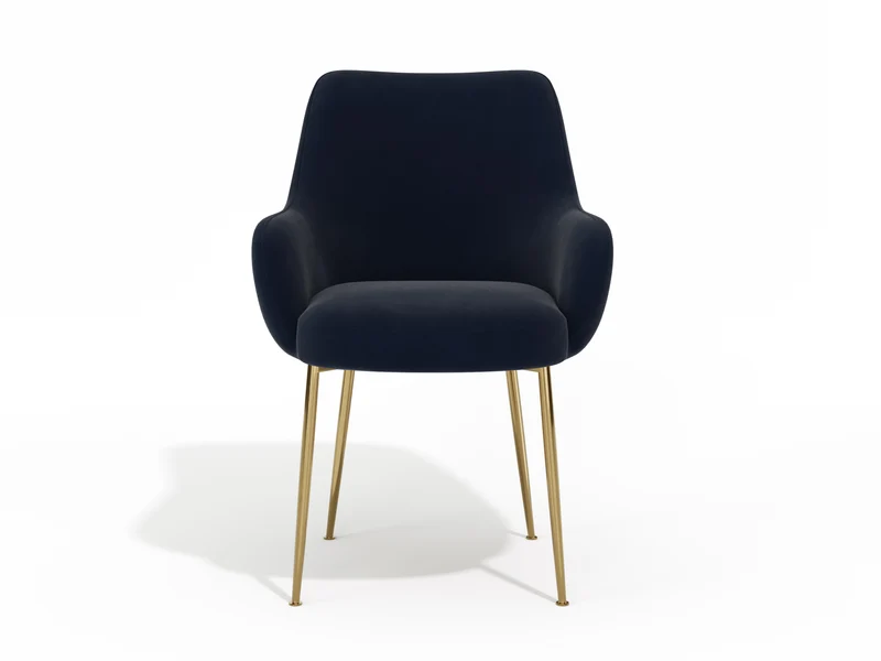 Lot de 2 petits fauteuils RAKEL Velours pieds dorés