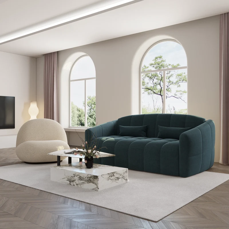 Canapé convertible express matelas 160cm NORA Tissu Velours
