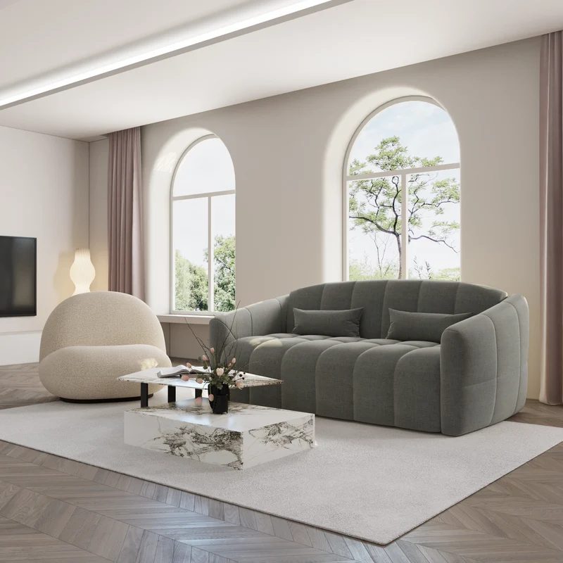 Canapé convertible express matelas 160cm NORA Tissu Velours