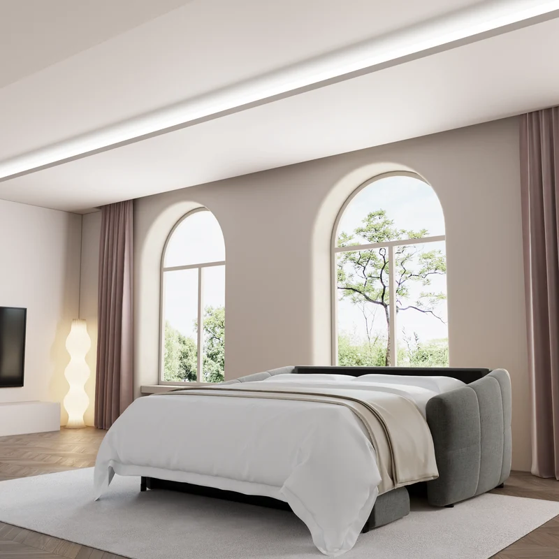 Canapé convertible express matelas 160cm NORA Tissu Velours