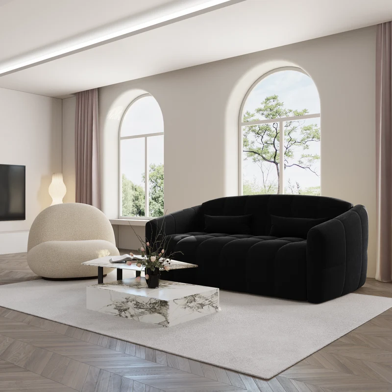 Canapé convertible express matelas 160cm NORA Tissu Velours
