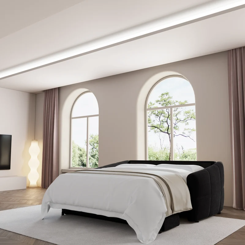 Canapé convertible express matelas 160cm NORA Tissu Velours