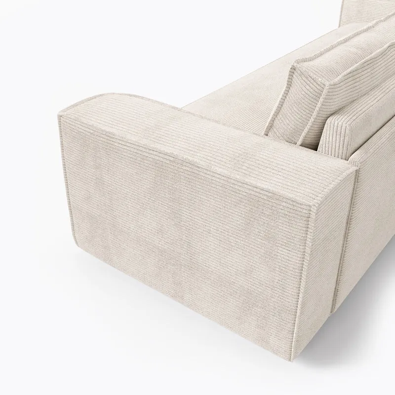 Canapé convertible express JOAN Velours côtelé - Matelas Dunlopillo 140cm