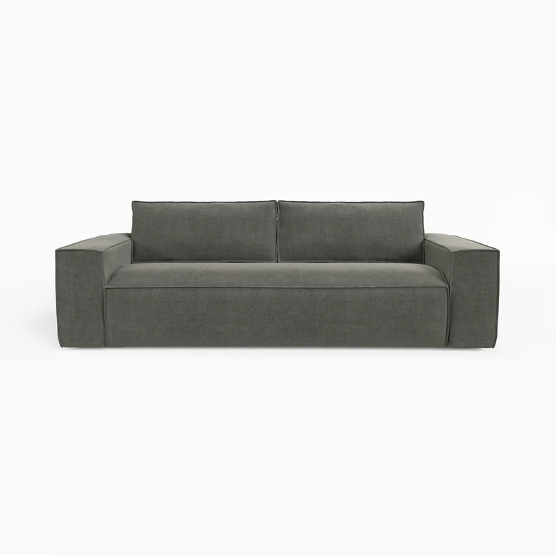 Canapé convertible express JOAN Velours - Matelas Dunlopillo 140cm