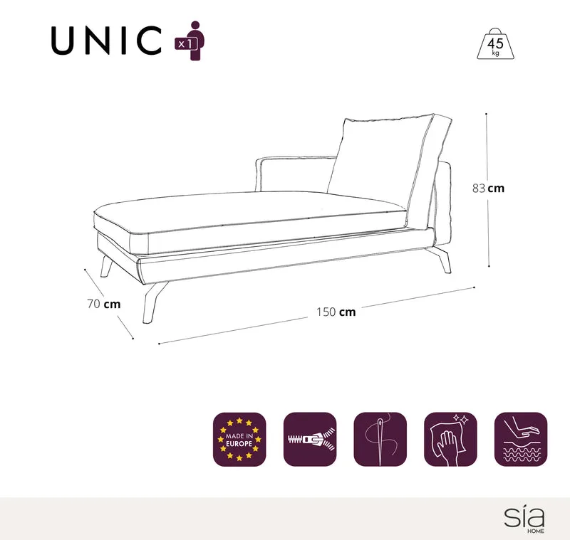 Méridienne gauche Unic Tissu tramé