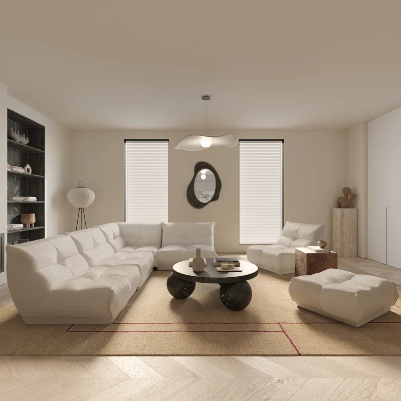 Canapé grand angle gauche COZY Cuir