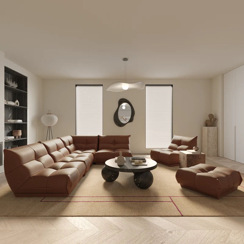 Canapé grand angle gauche COZY Cuir