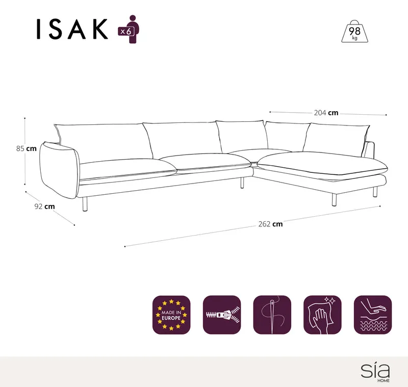 Canapé grand angle droit ISAK Cuir