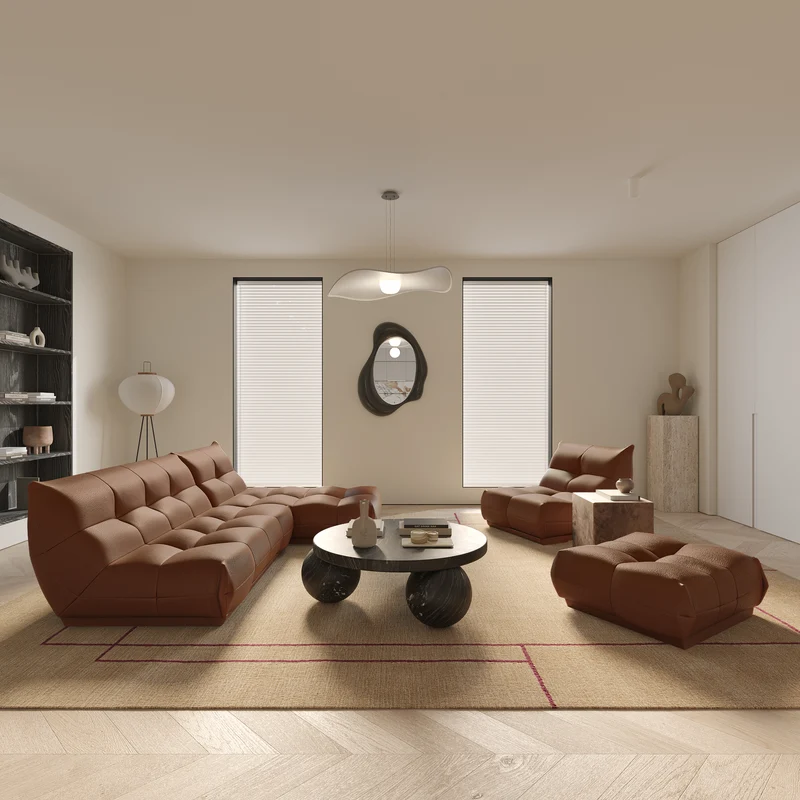 Canapé d'angle gauche ou droit COZY Cuir