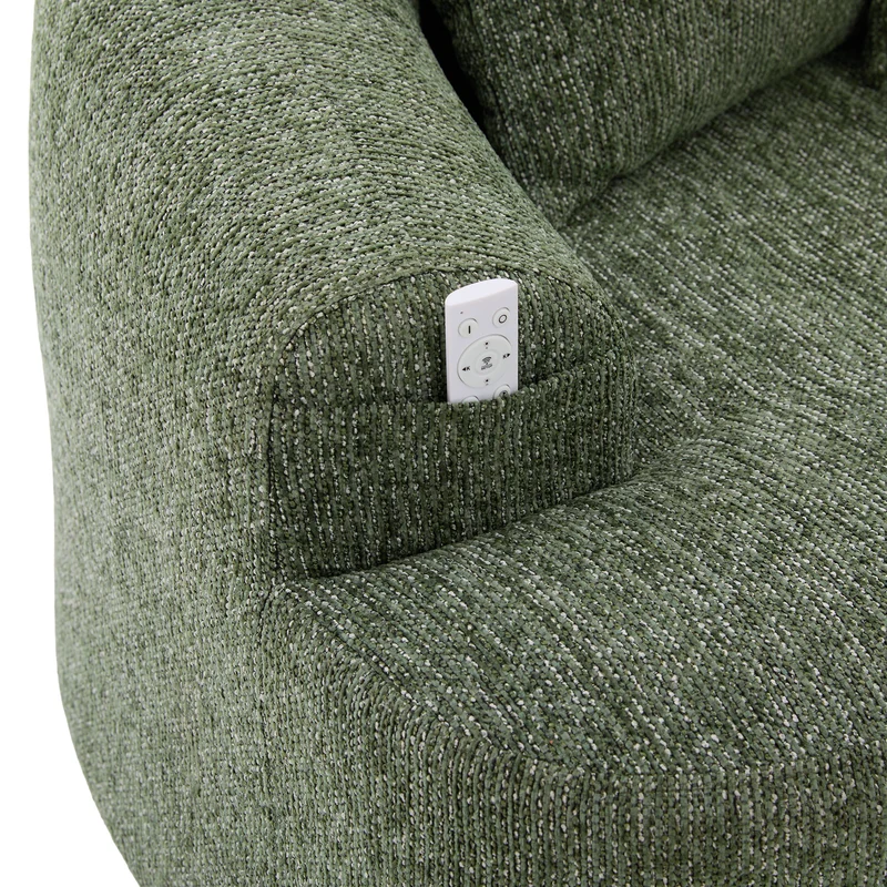 Canapé 2 places en chenille vert coussins profonds sans montage 164cm FLAREMOMENTUU