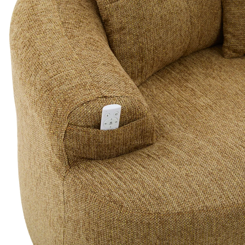 Canapé 2 places en chenille jaune coussins profonds sans montage 164cm INFINITEVERTE