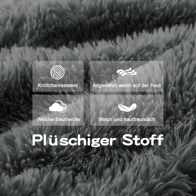 Canapé d'angle 2 places modulable en tissu peluche gris, avec coussins, sans montage FLAREMOME