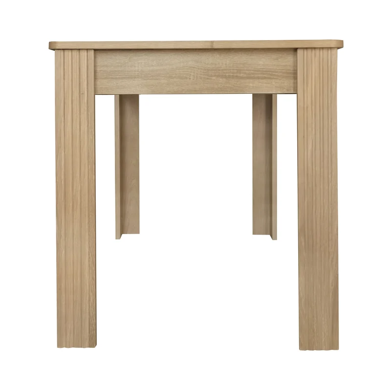 Table de salle rectangulaire naturelle en bois de chêne robuste 117x68 SUKNIEKS