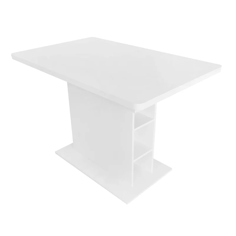 Table à manger rectangulaire extensible avec rangement multifonctionnelle blanc DRUUKIED