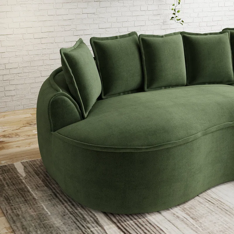 FLAREONN Canapé d'angle modulaire sans structure — Tissu chenille vert, 252 x 164 cm