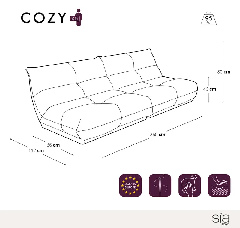 Canapé 5 places COZY Cuir
