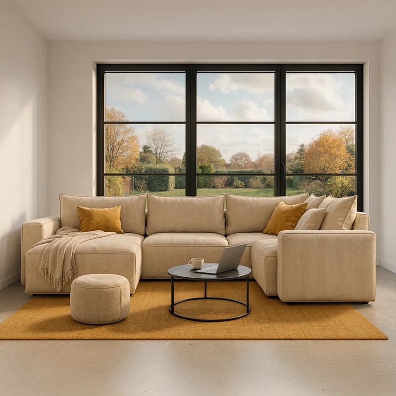 BAROLO Corner Sofa – 5 Seater, U-Shape