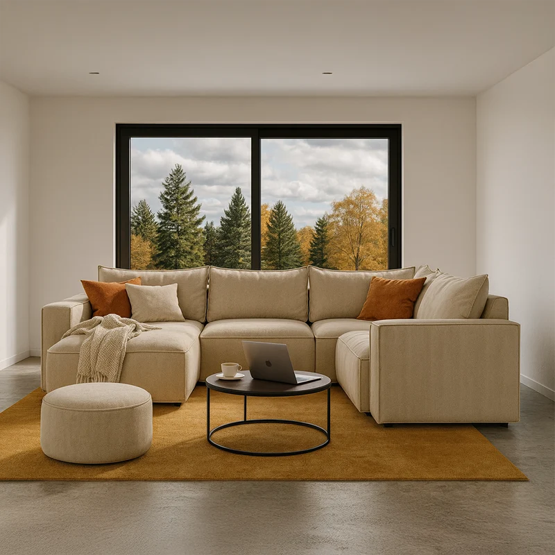 BAROLO Corner Sofa – 5 Seater, U-Shape