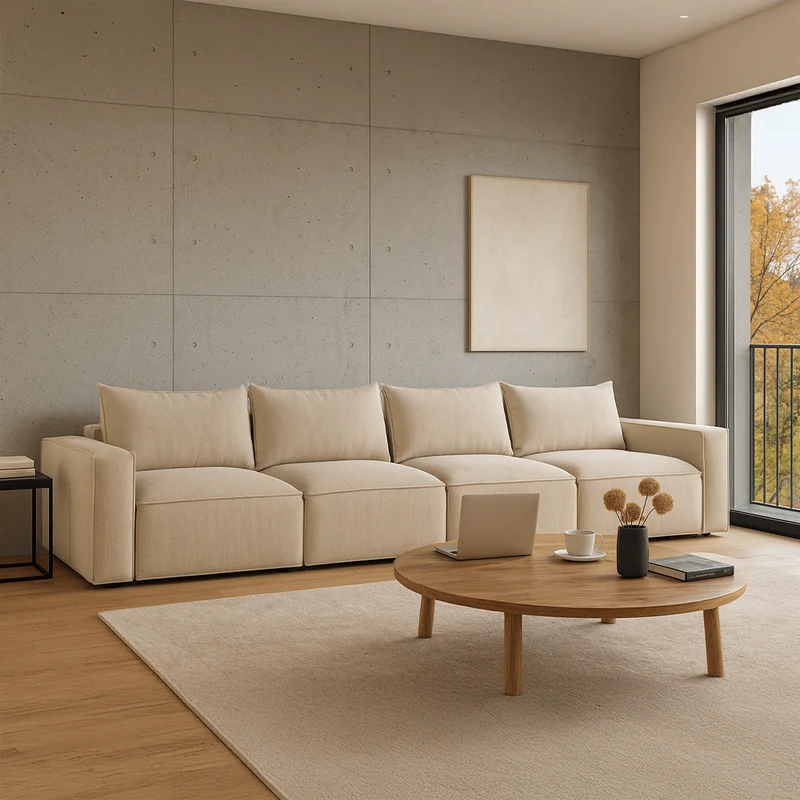 BAROLO Sofa – 4 Seater, Low Armrests