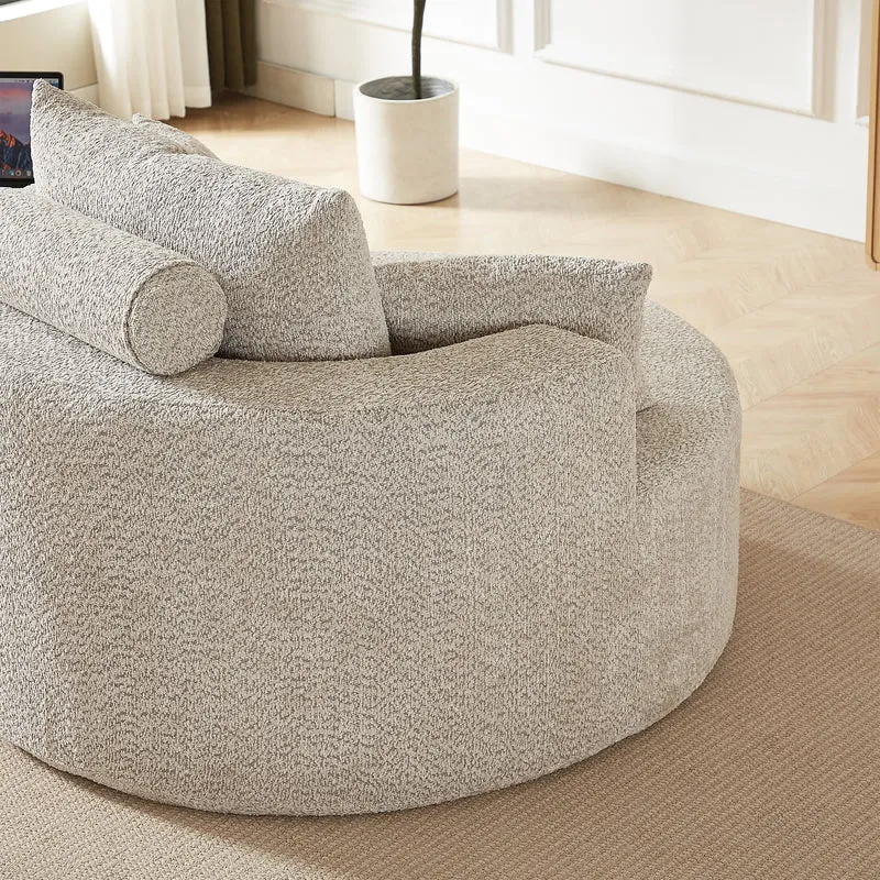 Fauteuil individuel en mousse chenille beige 2 coussins, sans montage VERTEXZORVAKYN