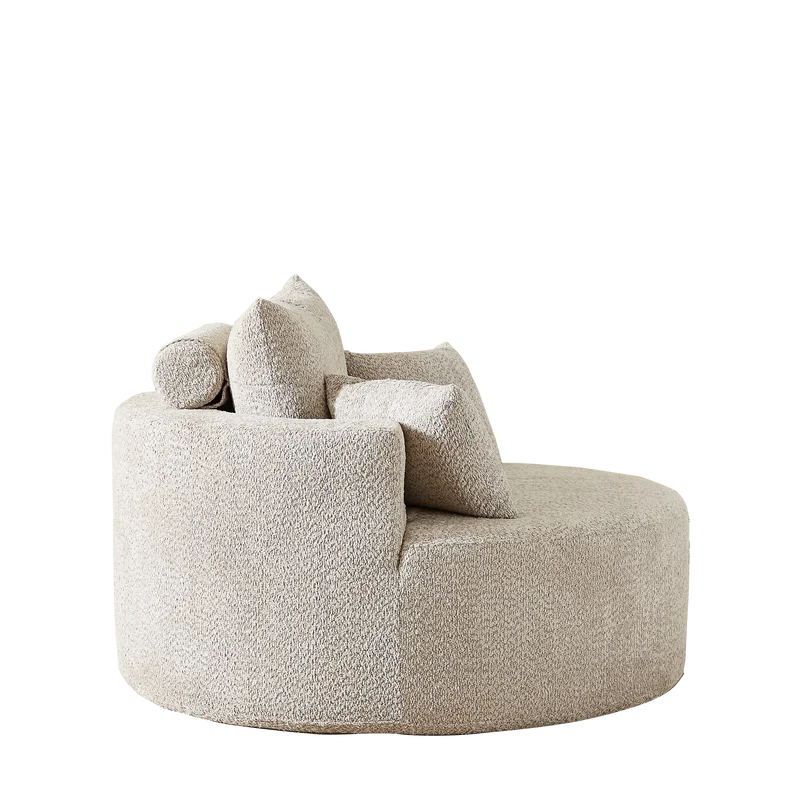 Fauteuil individuel en mousse chenille beige 2 coussins, sans montage VERTEXZORVAKYN
