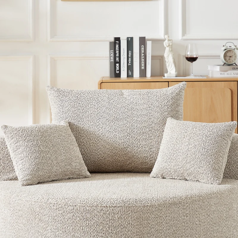 Fauteuil individuel en mousse chenille beige 2 coussins, sans montage VERTEXZORVAKYN