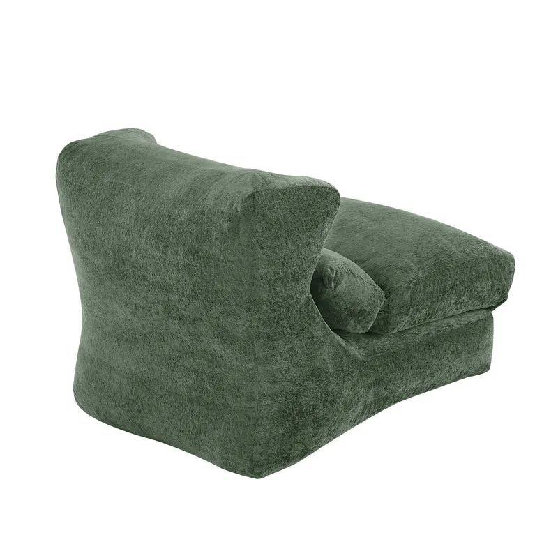 Fauteuil convertible en chenille vert 90x118x86cm NEXUSZORA