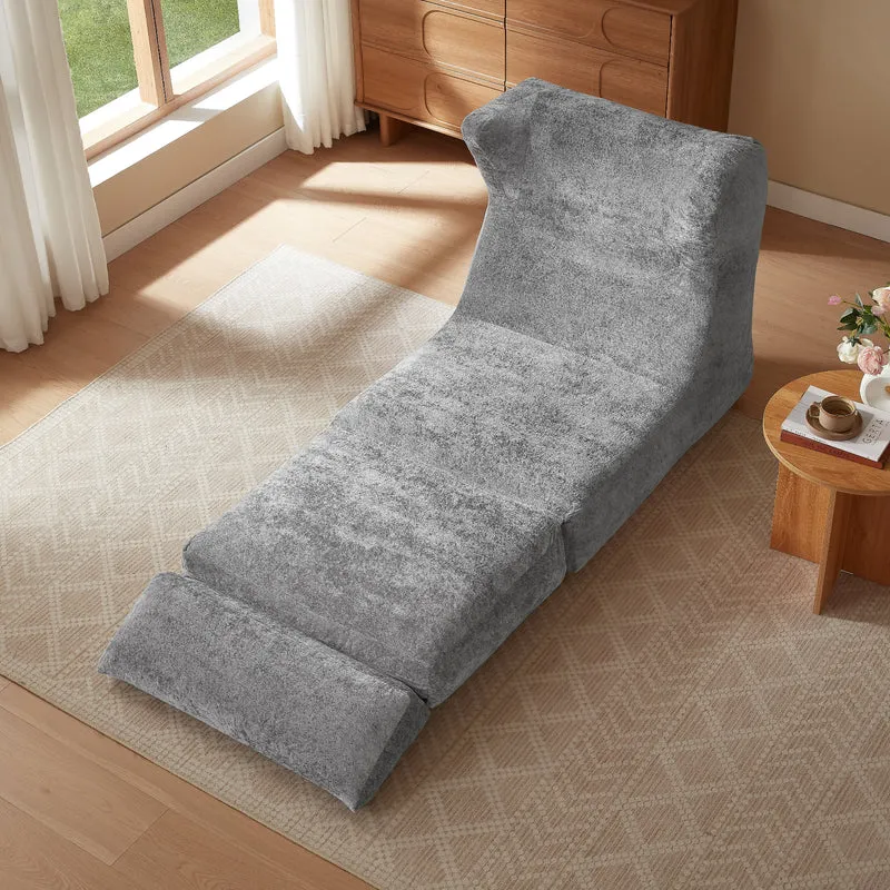 Fauteuil convertible en chenille gris 90x118x86cm NEXUSONYX