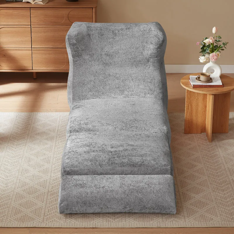 Fauteuil convertible en chenille gris 90x118x86cm NEXUSONYX