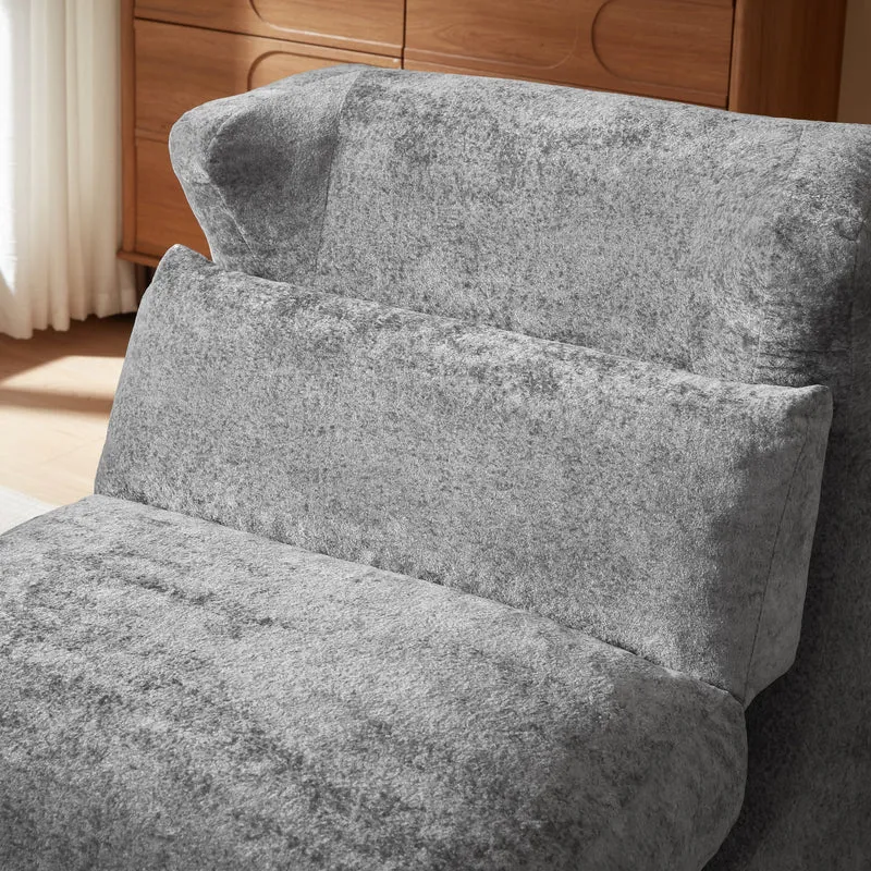 Fauteuil convertible en chenille gris 90x118x86cm NEXUSONYX