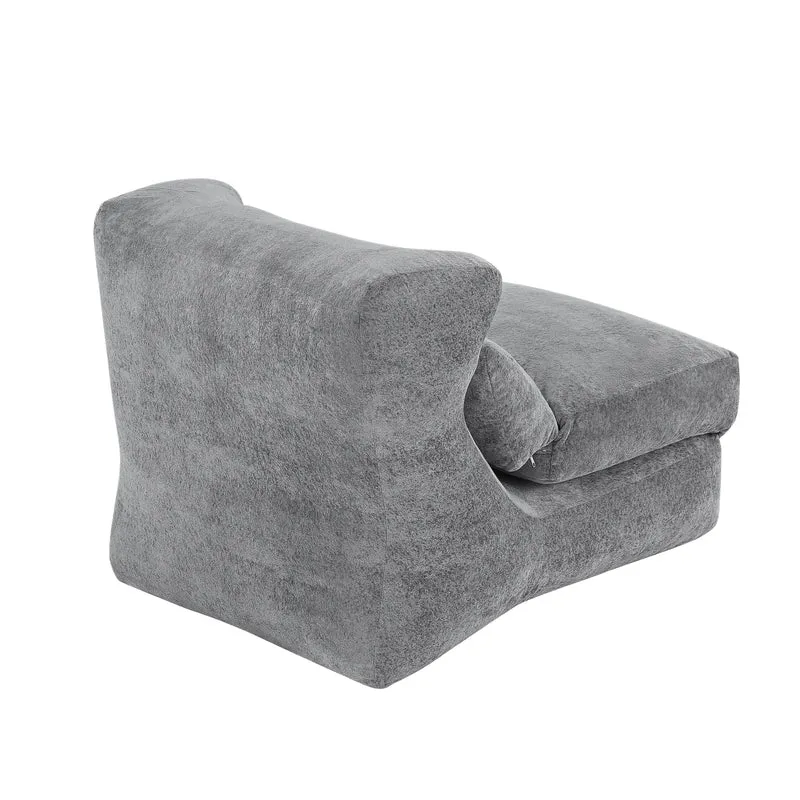 Fauteuil convertible en chenille gris 90x118x86cm NEXUSONYX