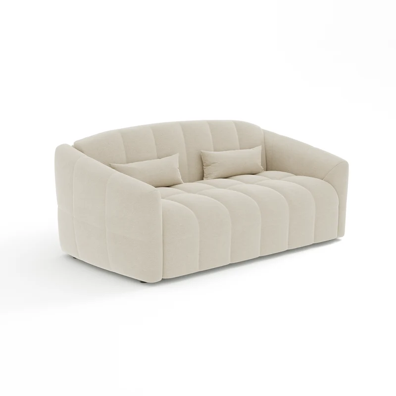 Canapé convertible express NORA Tissu tramé - Matelas Dunlopillo 160cm