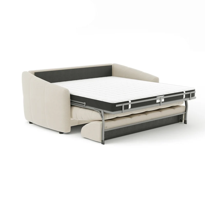 Canapé convertible express NORA Tissu tramé - Matelas Dunlopillo 160cm