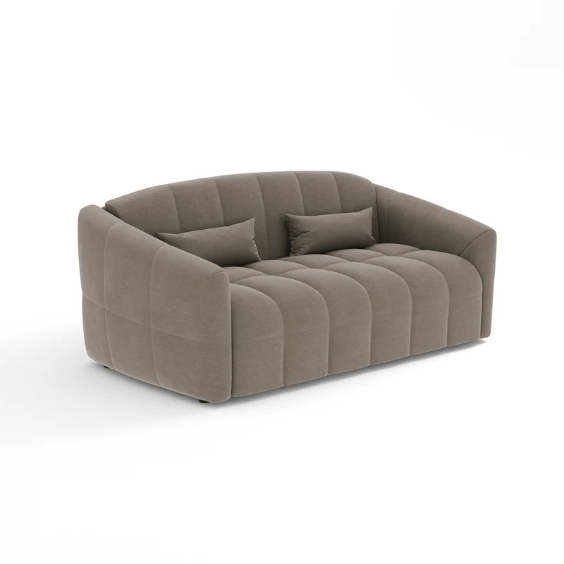 Canapé convertible express NORA Tissu tramé - Matelas Dunlopillo 160cm
