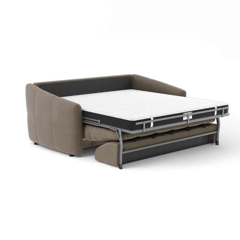 Canapé convertible express NORA Tissu tramé - Matelas Dunlopillo 160cm