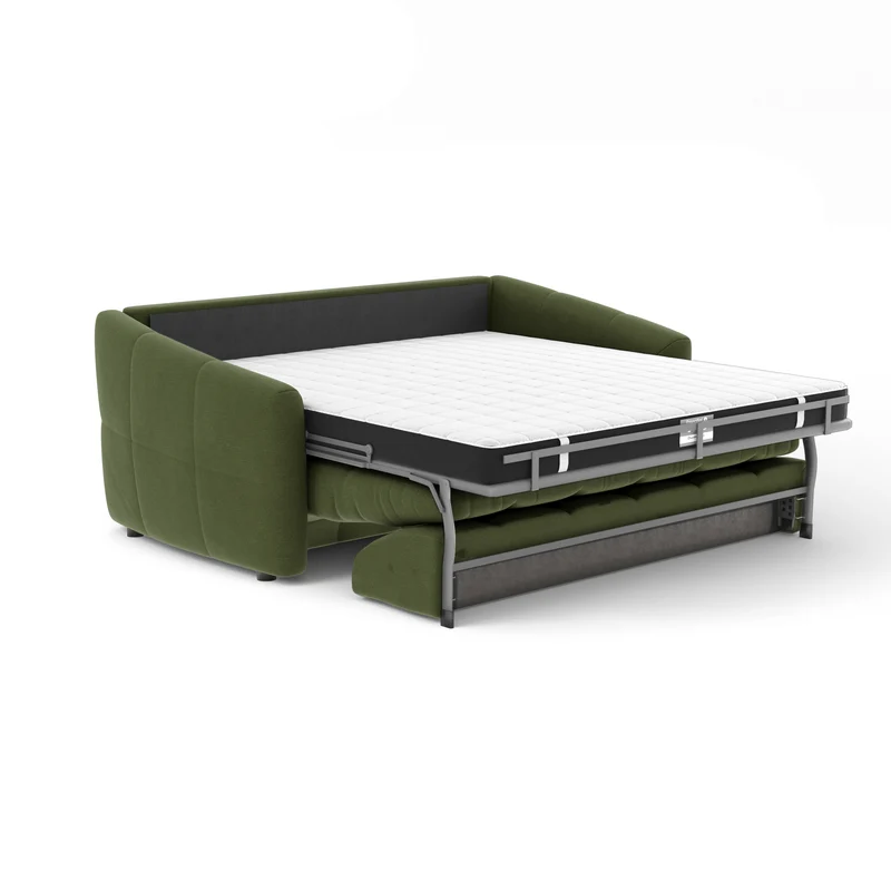 Canapé convertible express NORA Tissu tramé - Matelas Dunlopillo 160cm