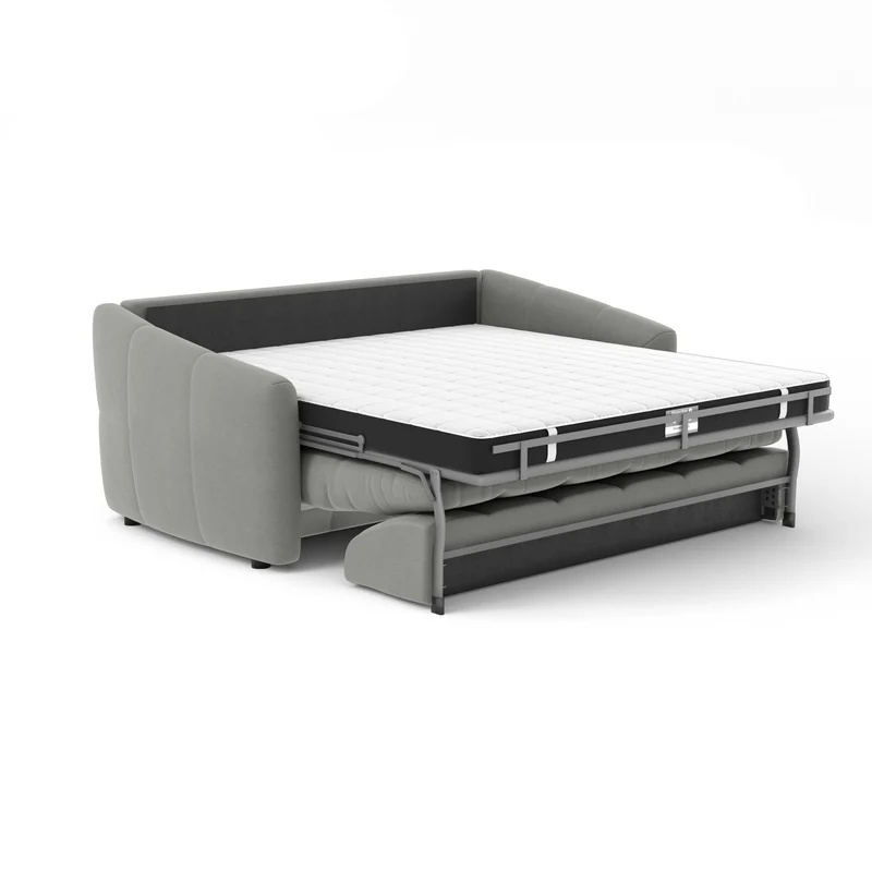 Canapé convertible express NORA Tissu tramé - Matelas Dunlopillo 160cm