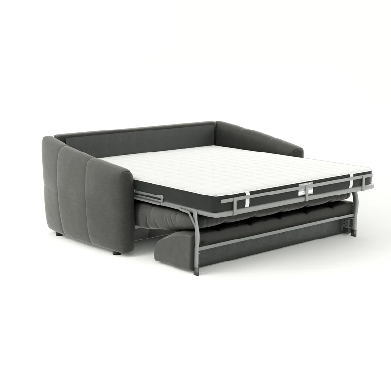 Canapé convertible express NORA Tissu tramé - Matelas Dunlopillo 160cm