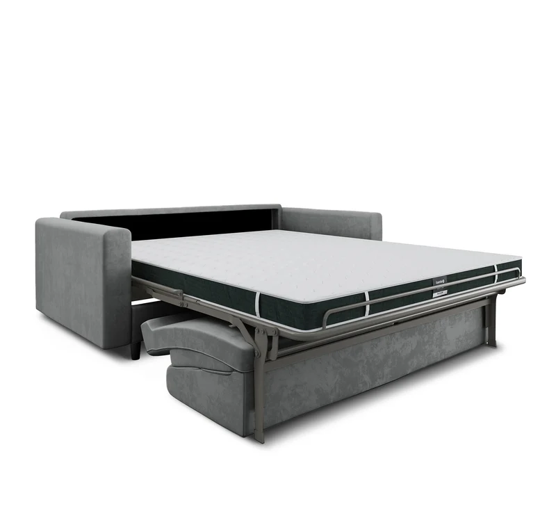 Canapé convertible express HAILIE JADE Velours - Matelas Dunlopillo 160cm