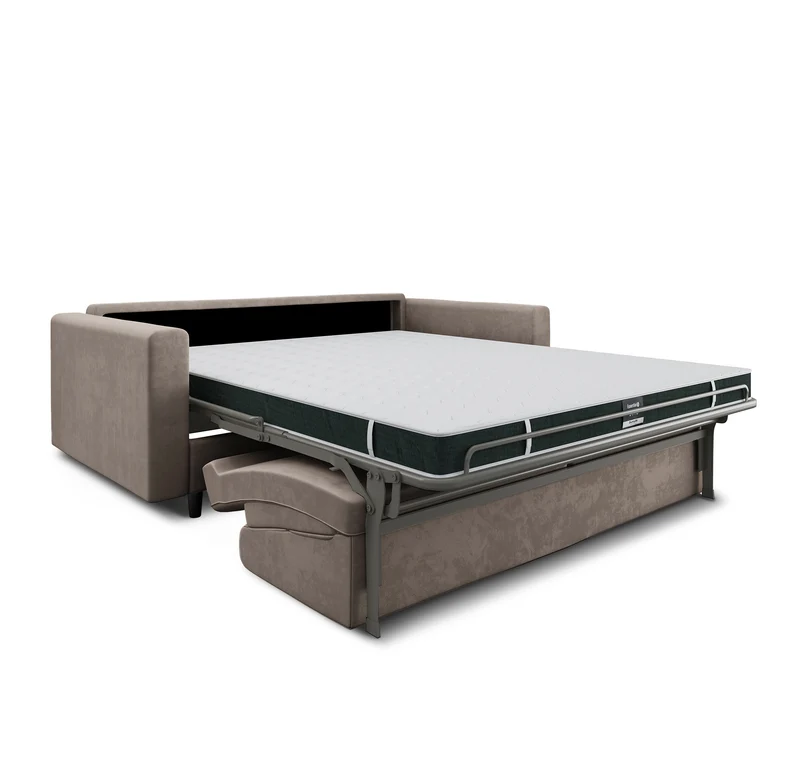 Canapé convertible express HAILIE JADE Velours - Matelas Dunlopillo 160cm