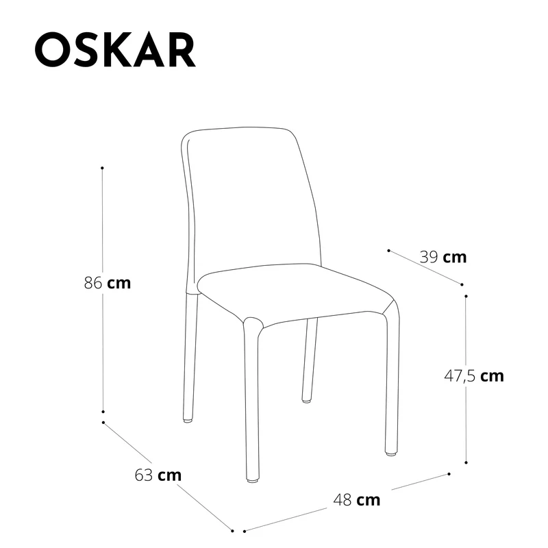 Lot de 4 chaises empilables OSKAR Velours