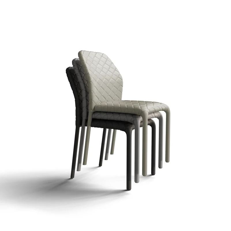 Lot de 4 chaises empilables OTTO Cuir synthétique